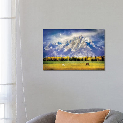 Teton Pasture 1 Piece Wrapped Canvas Wall Art