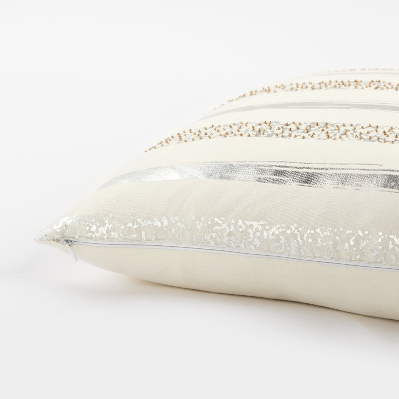  Coussin décoratif 100% coton, Ivoire ivoire, L 20 po x L 20 po, Polyester