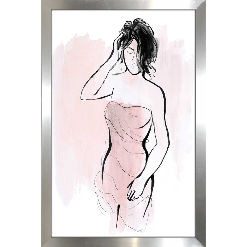 «Getting Ready II», reproduction de peinture à l'aquarelle, H 27,5 po x l 21,5 po x P 0,75 po, Encadrement argenté
