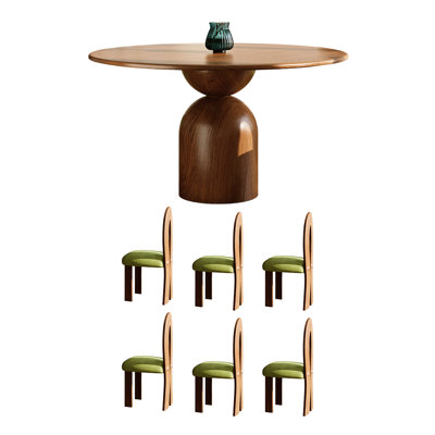 Medieval style solid wood round table