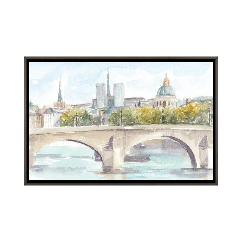 "Français Bridge Study I" par Ethan Harper, reproduction d’art, Pas de tapis, Toile avec cadre gris foncé