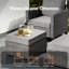 Ensemble de chaise berçante en osier, 7 pièces de mobilier d'extérieur en rotin de réception, chaise berçante résistante aux intempéries-446766088