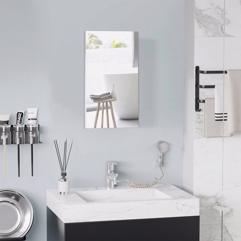 Armoire à pharmacie encastrée avec miroir, armoire de salle de bain à fixation murale avec porte simple et tablettes de rangement