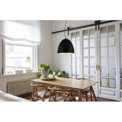 Lansvale 15.94-inch 1-Light Black and Gold Pendant Light