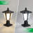 Solar Post Cap Light, IP65 Outdoor Waterproof Deck & Fence Column Lamp, Dual 3000K/6000K LED, Black