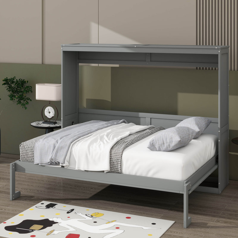 Armoire murale pliante pleine grandeur, moderne et compacte, Gris
