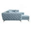 Canapé modulaire en tissu bleu cendré avec 7 coussins Zerah