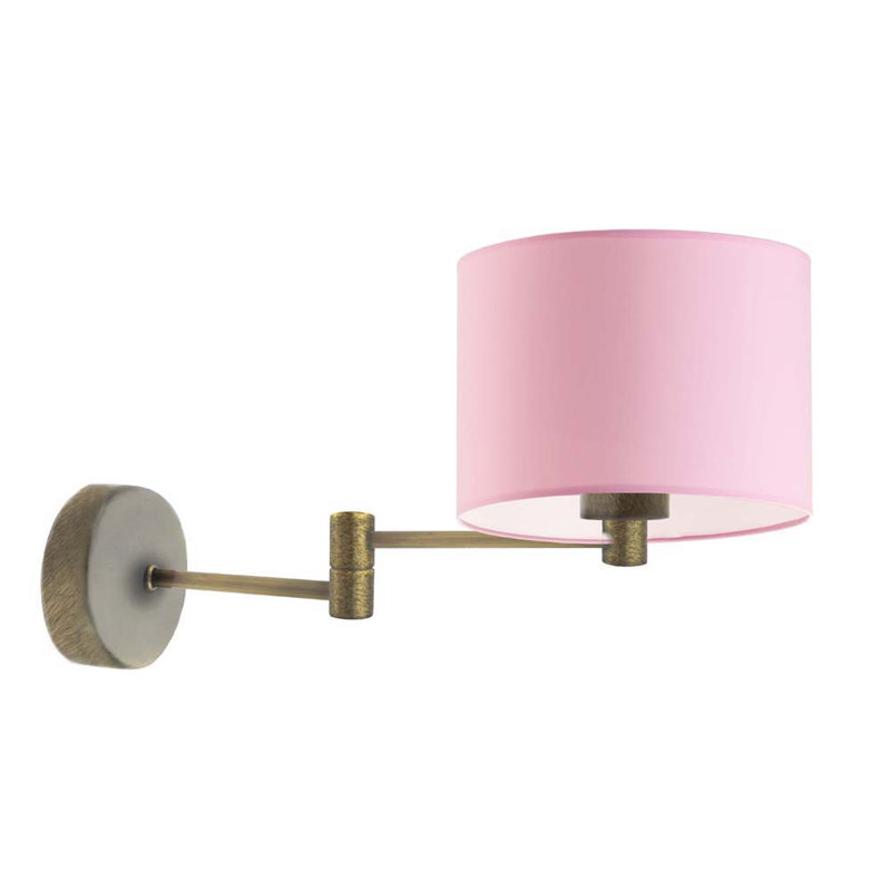 Ayaru Armed Sconce, Antique Old Gold, Light Pink