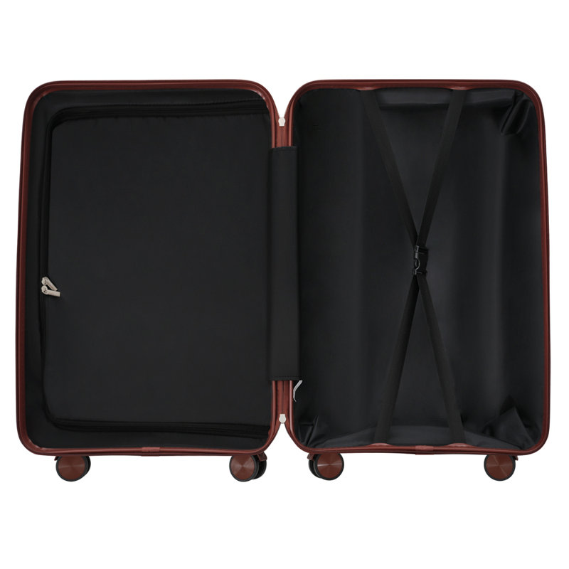 Ensemble de valises de voyage en PP de qualité supérieure, ensemble de valises à verrou TSA de 3 pièces aux dimensions de 20, 24 et 28 pouces avec roulettes pivotantes à 360 °