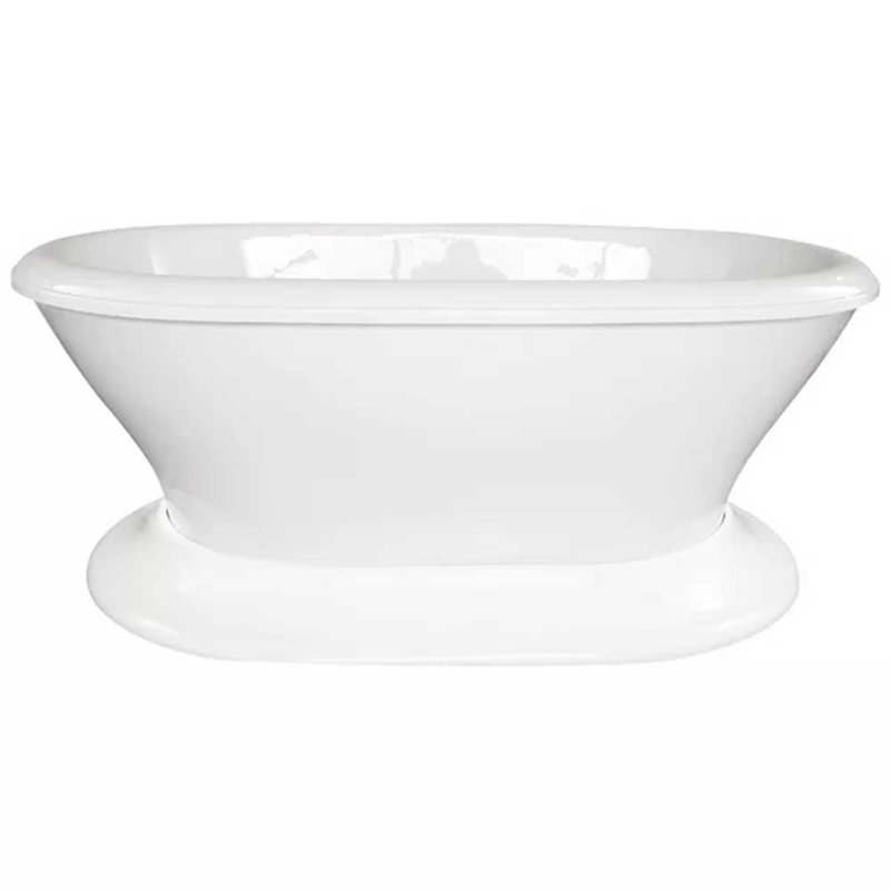 Lauren 70'' x 40'' Soaking Acrylic Bathtub, Satin Chrome