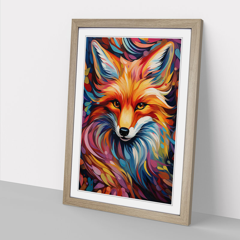 Fox Orphism No.2 - Framed Print, 46cm H x 34cm W, Oak Framed
