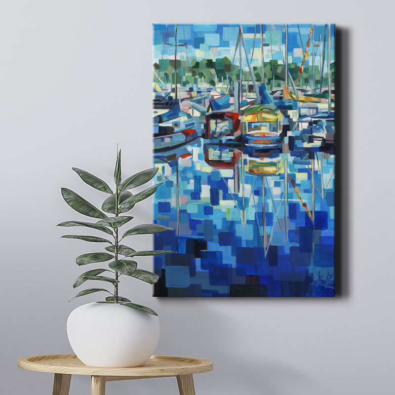 Bateaux - reproduction sur toile tendue, H 27 po x l 18 po x P 1 po