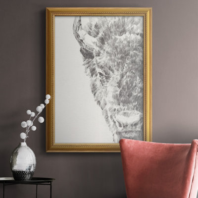 Graphite Bison Portrait I " Graphite Bison Portrait I " Painting Print
