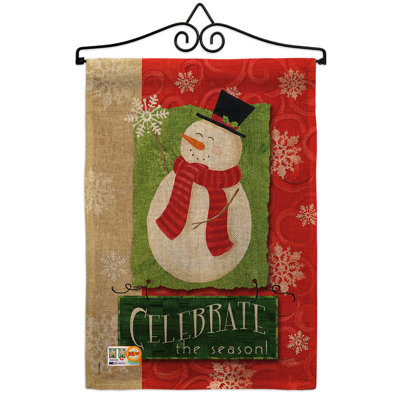 Célébrez la saison en polyester de 2 côtés 19 po x l 13 po de noël winter ensemble de drapeau