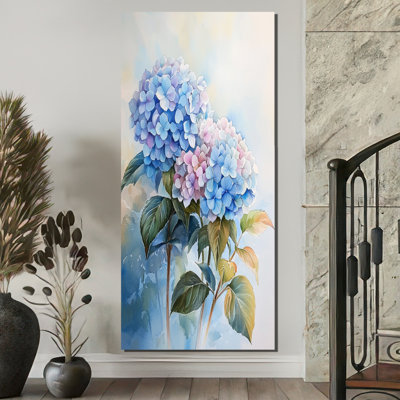 Hydrangeas In The Morning Light III - Hydrangea, reproduction d'art encadrée