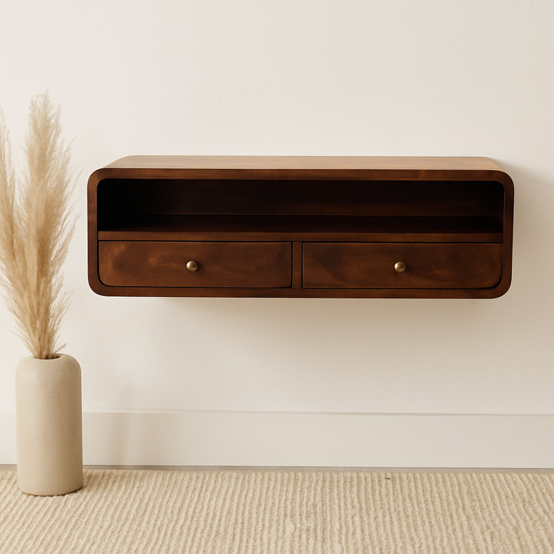 Floating California Walnut Open Console