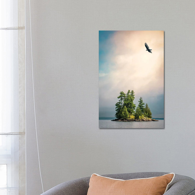 Small Island & A Bird by Nik Rave - Wrapped Canvas Gallery-Wrapped Canvas Giclée, 66.04 cm H x 45.72 cm W x 1.91 cm D