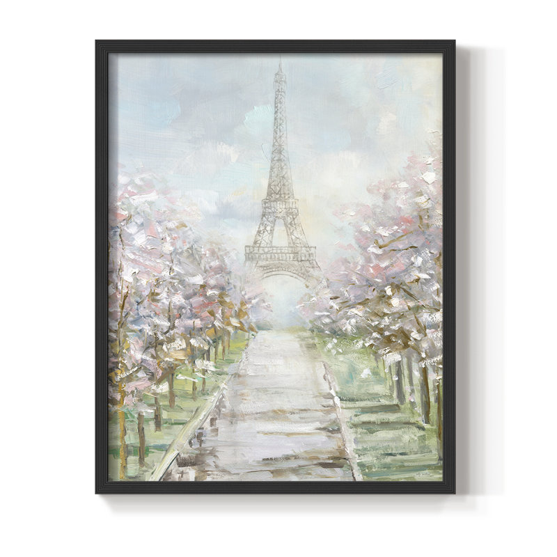 «Paris Trees», reproduction encadrée - bois massif, Noir, noir, noir, noir, H 11 po x l 9 po