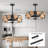 Gejza 19.29" Black Farmhouse Caged Chandelier Ceiling Fan with Light Kit and Remote