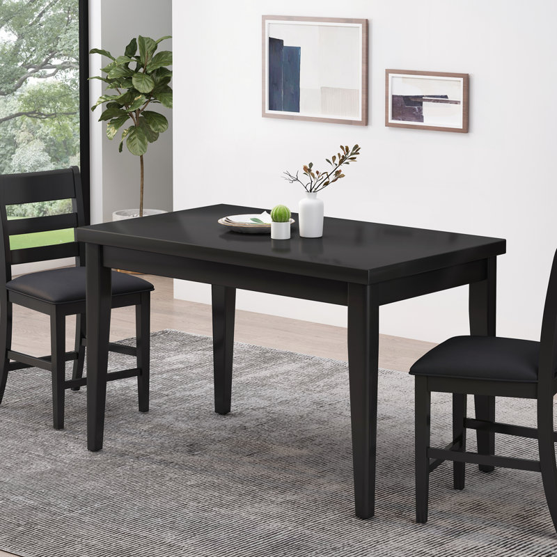 Table de salle à manger à hauteur de comptoir en bois, noir antique, P 35 po x l 59,1 po x H 36,5 po, Noir