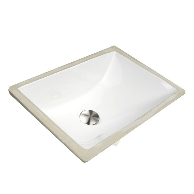 Nantucket Sinks Great Point 12.88'' Ceramic Rectangular Bathroom Sink with Overflow