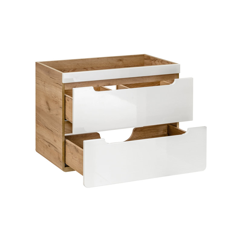 Aamari 800cm Single Bathroom Vanity Base Only in Artisan Oak, White/Light Wood