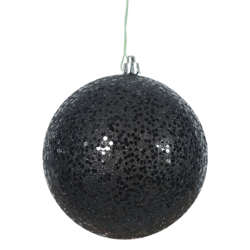 Décoration de boule décorative des Fêtes, H 4,75 po x l 4,75 po x P 4,75 po, Noir