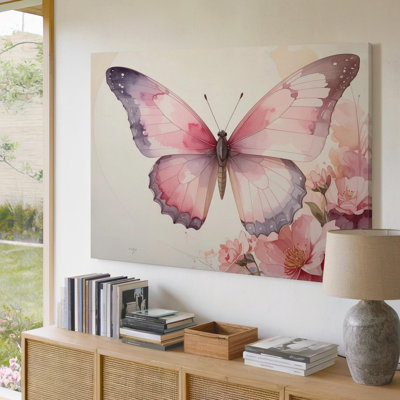 Canvas Wall Art Ethereal Butterfly Canvasdreamy Floral Nursery Ready To Hang Gallery Wrapped Home Decor Modern Design Premium Quality