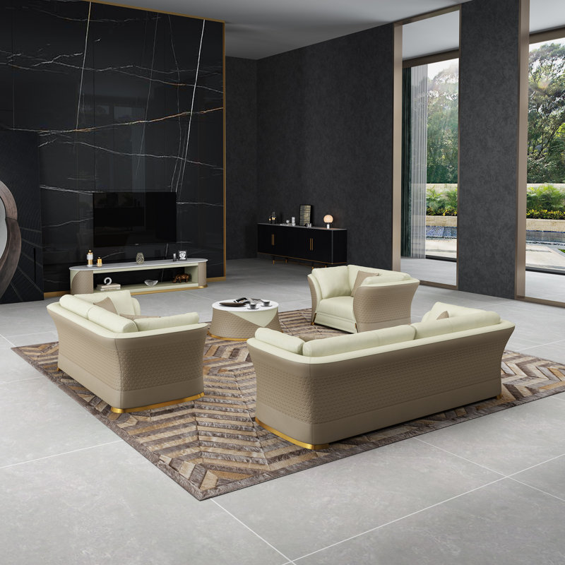 Vogue 3 Piece Leather Living Room Set