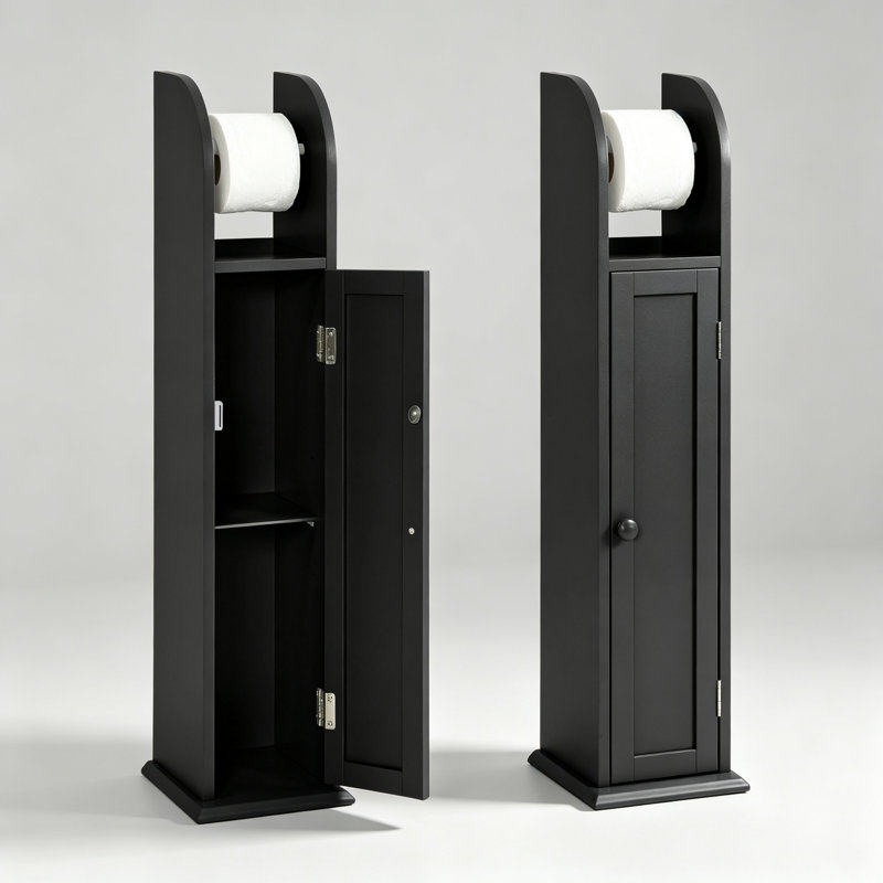 Free Standing Toilet Paper Holder, Black