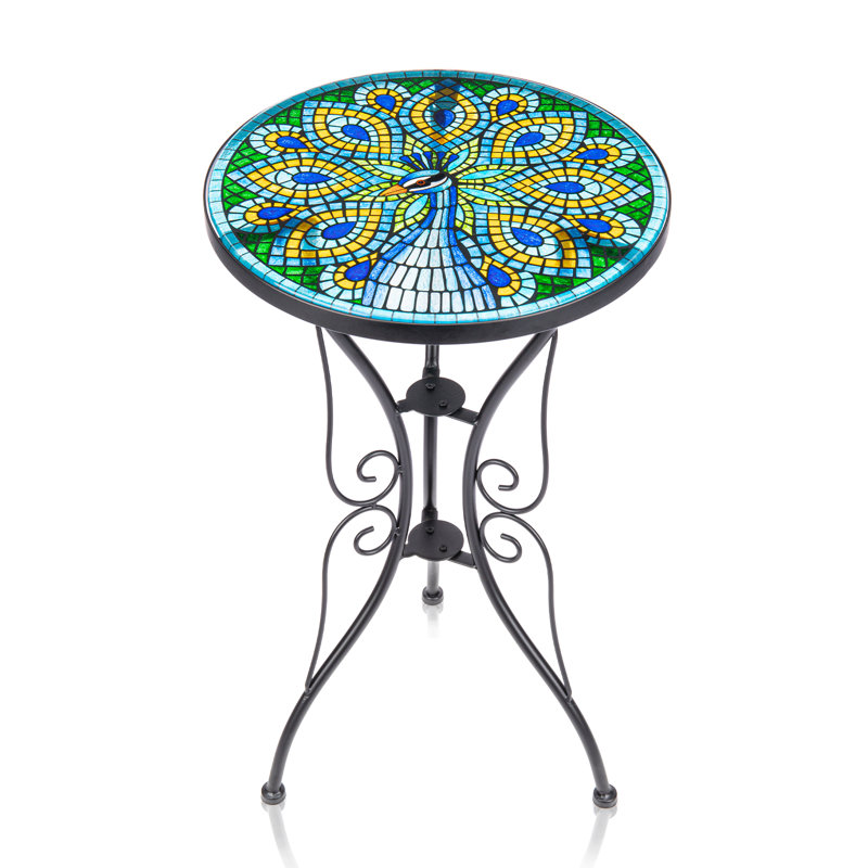 Aerend Round Metal Outdoor Side Table , 14'' in. W 14'' in. D