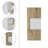Medicine 38"H Single Door Cabinet, Three Shelves, Light Oak / White