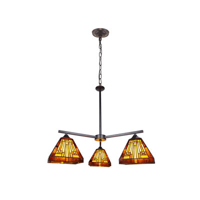 Brittnie 3 - Light Glass Dimmable Tiered Chandelier