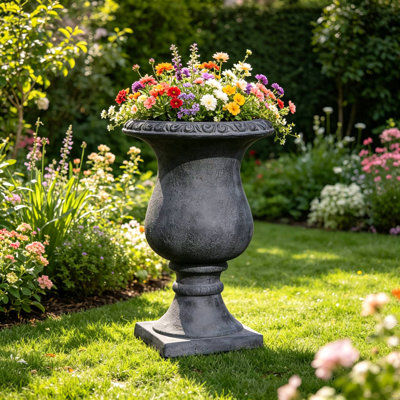 Jardinière MGO, décoration et plantation de jardin, couleur noir antique, taille 26,38 po x 16,53 po x 16,53 po