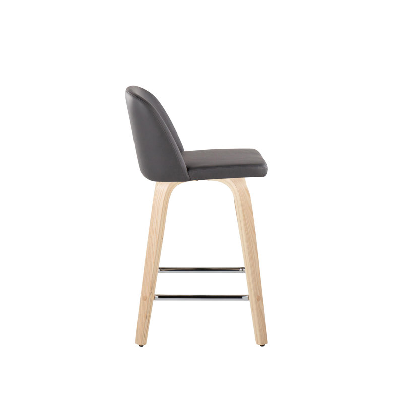 Tabouret de comptoir pivotant 24,25 po Lakyia, Neutre / chrome