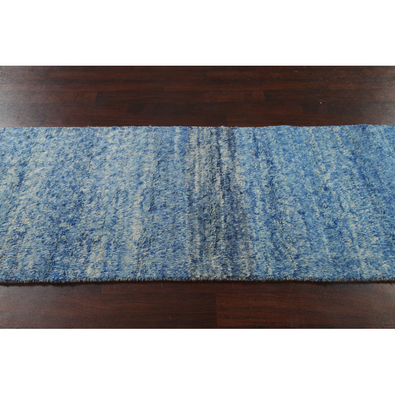 Tapis de couloir marocain en laine noué à la main 3 x 13