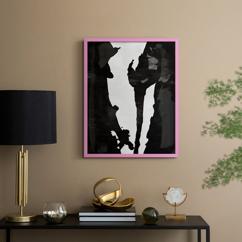 "Abstract", reproduction encadrée prête à être suspendue, Rose, H 14 po x l 11 po