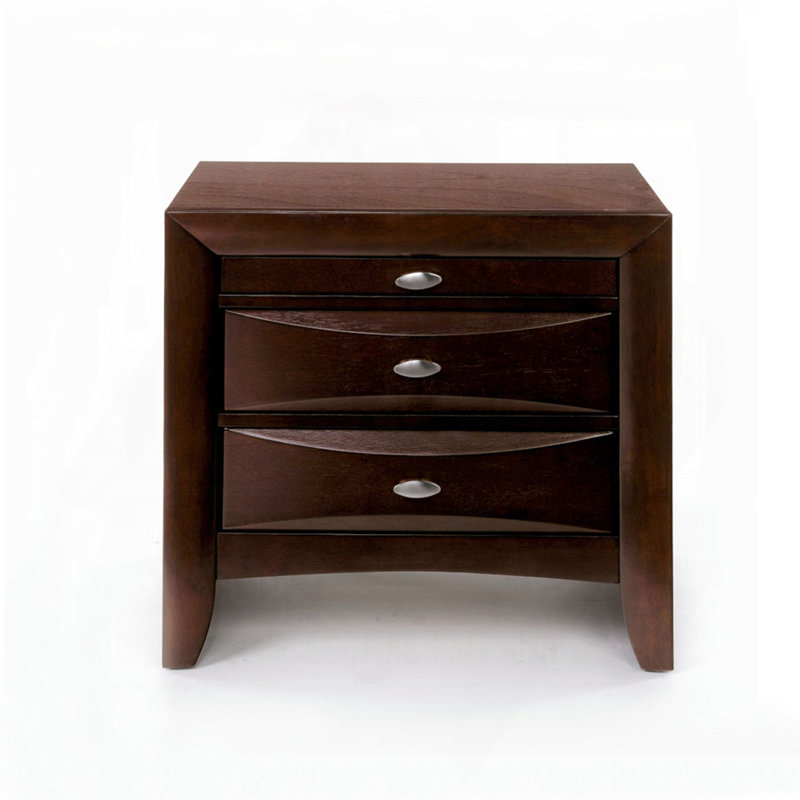Table de chevet transitionnelle avec tiroir, Espresso