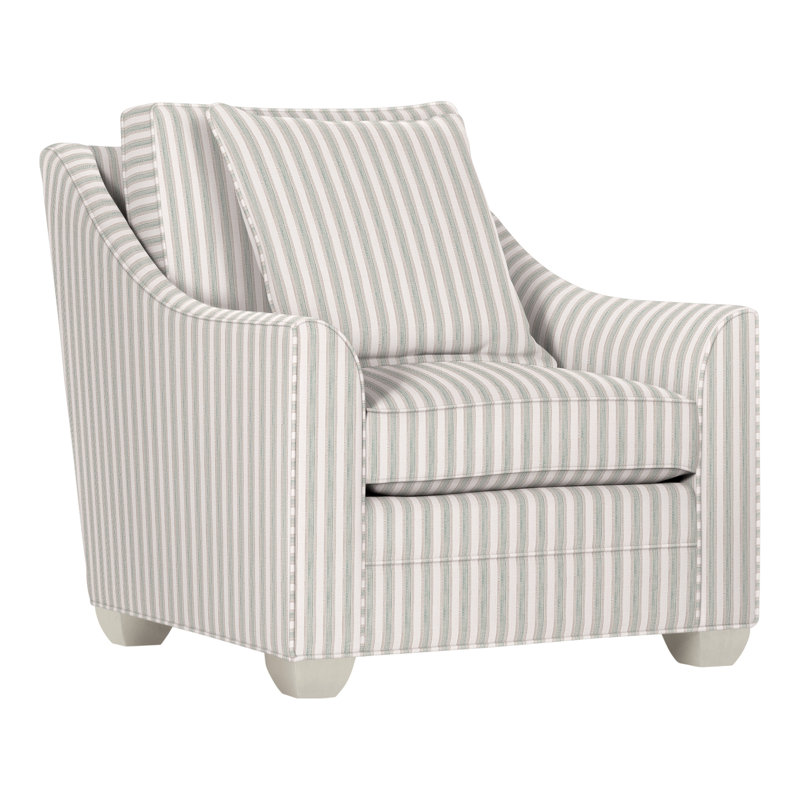 Nicholas Armchair, Wrenn, Perigold Piccadilly Stripe Ash