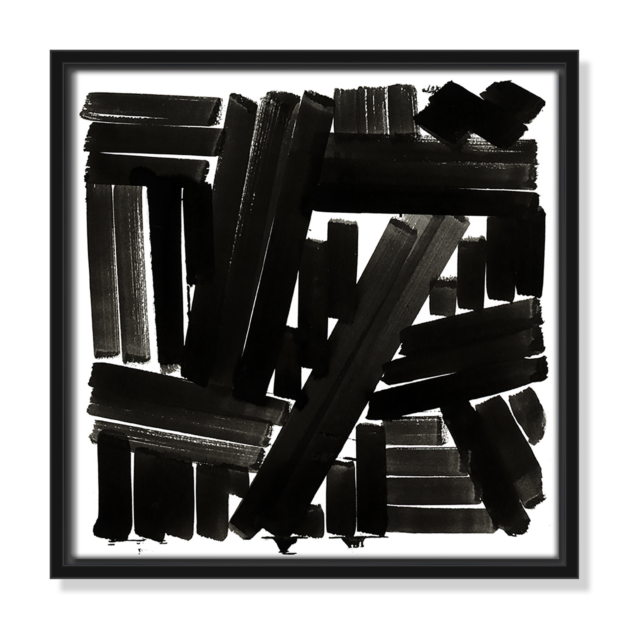 Shape of Song I by Cartissi - Floater Frame Painting on Canvas, Black Framed, 13.5" H x 13.5" W x 2" D
