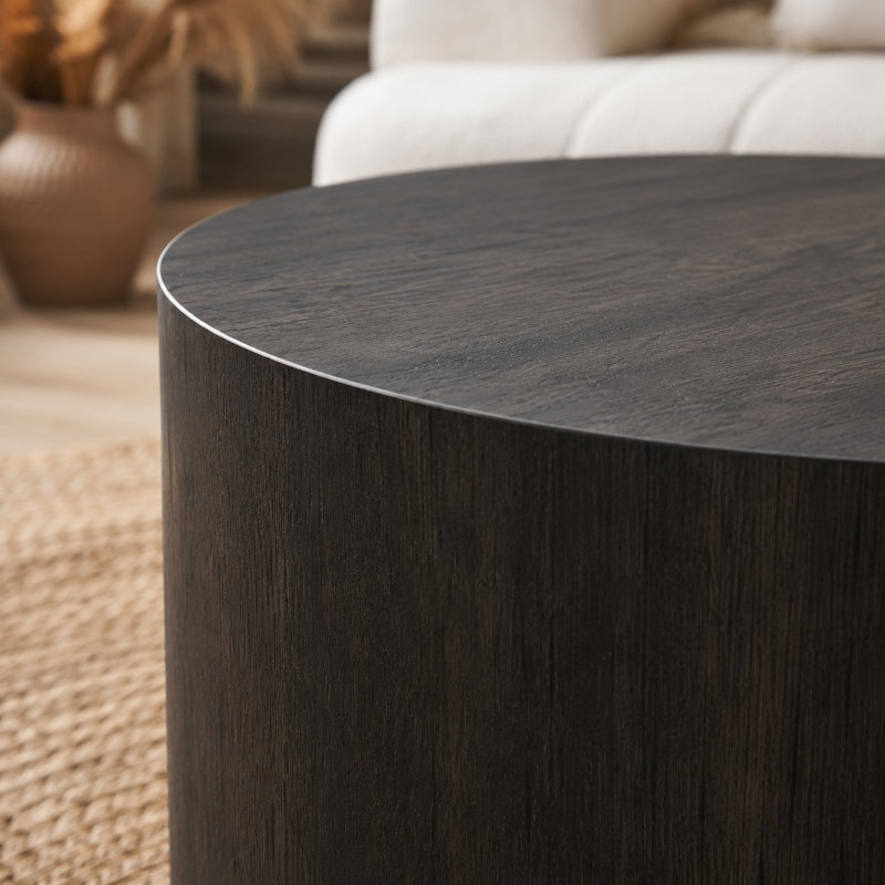 Table basse gigogne 2 pièces, 15.16" H x 18.9" L x 18.9" W, Black Woodgrain