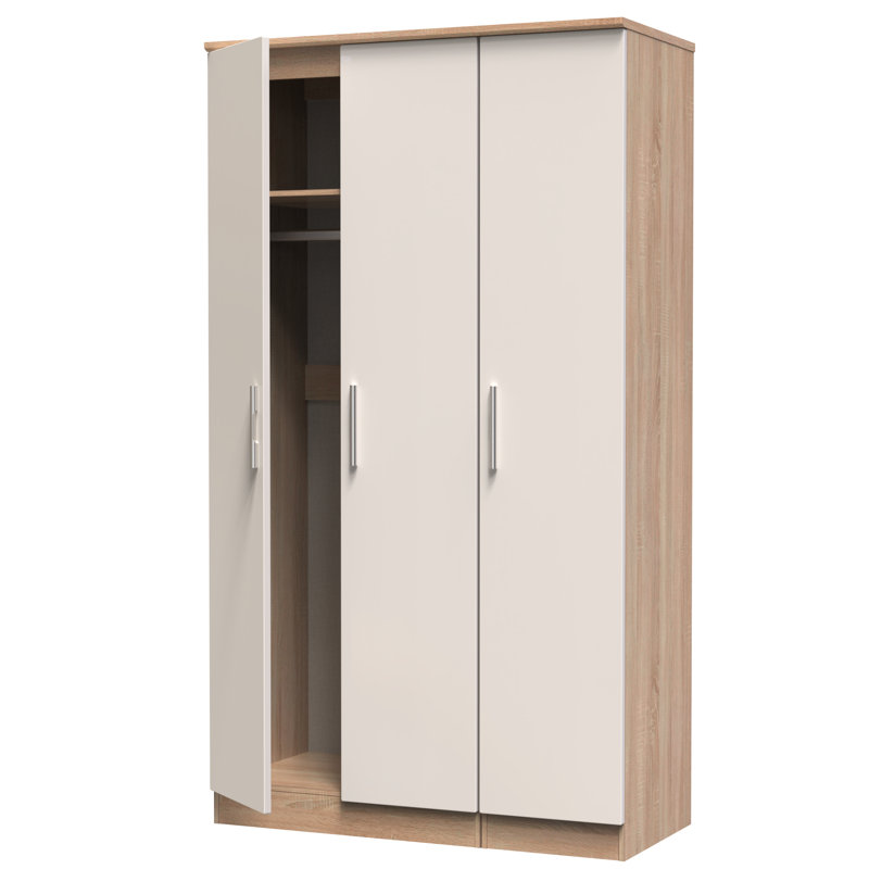 Borgeson Manufactured Wood Wardrobe, Kashmir Gloss/Bardolino Oak
