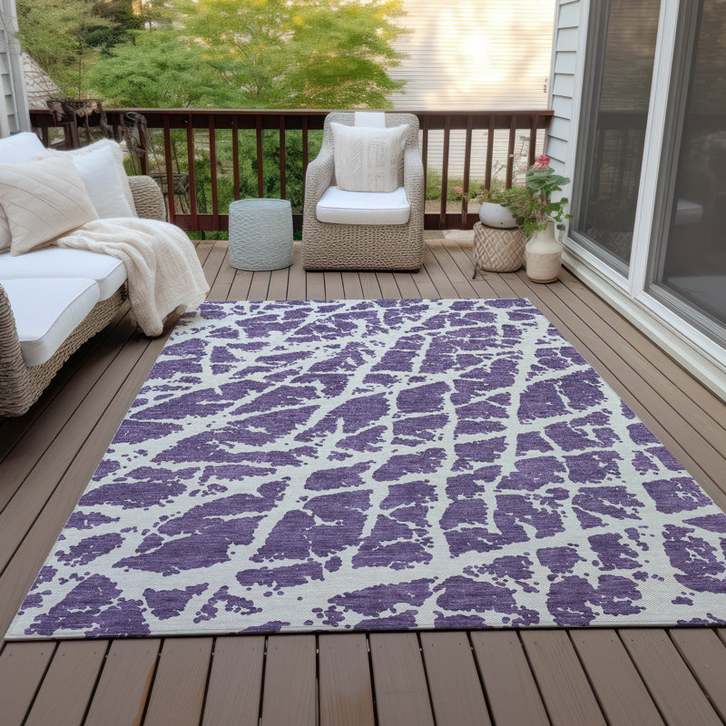 Kyrie Washable Abstract Indoor / Outdoor Rug, Rectangle 9' x 12'