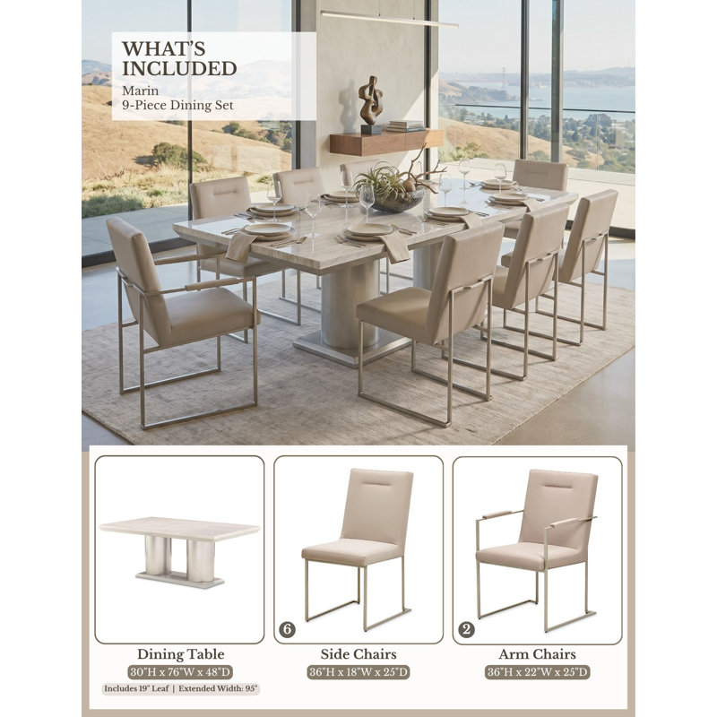 Marin 9 - Piece Extendable Dining Set