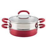 Rachael Ray Create Delicious Hard Anodized Aluminum Nonstick Induction Steamer Set, 3-Quart