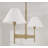 50" W x 22.5" H 2-Light Linear Chandelier in Aged Brass with White Fabric Shades and Designer Canopy