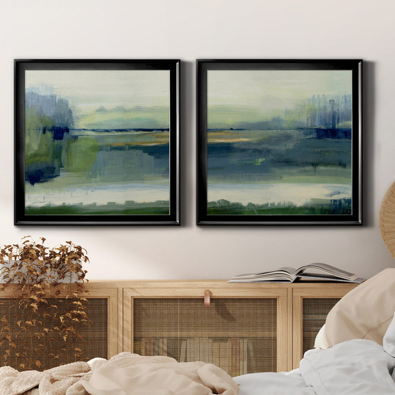 Glistening Meadow Multicolor Canvas Print with Black Frame