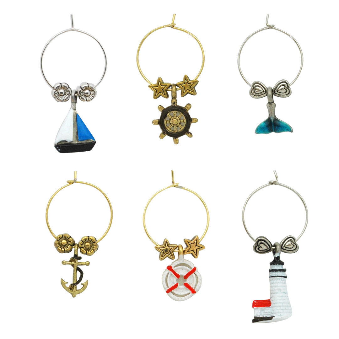 Chaudeville Ahoy 6 Piece Wine Charm Set Ebern Designs