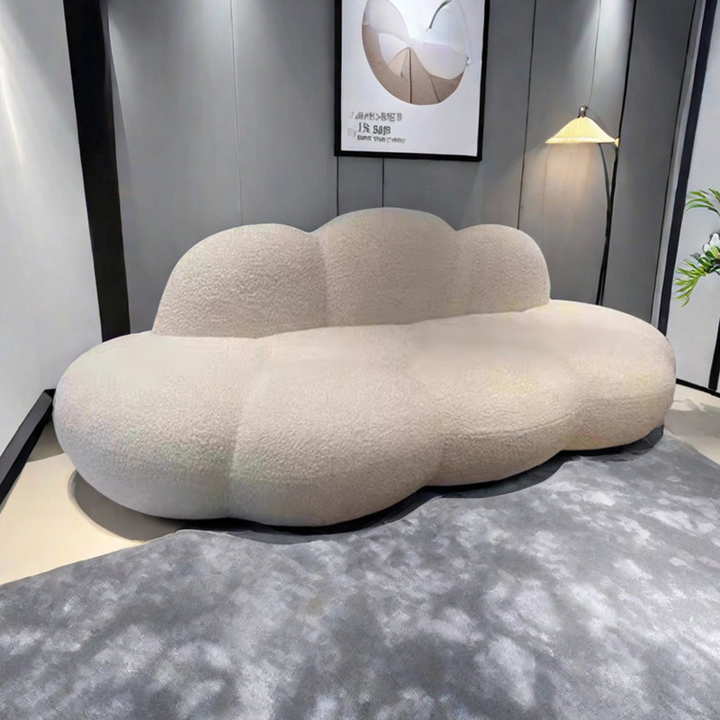 Canapé sans accoudoirs Stylish Living Cloud, Blanc cassé, H 28,74 po x l 82,67 po x P 37,4 po