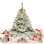 Arbre de Noël artificiel épinette enneigé 4,5 pi avec 4,53 pointes et 300 lumières DEL